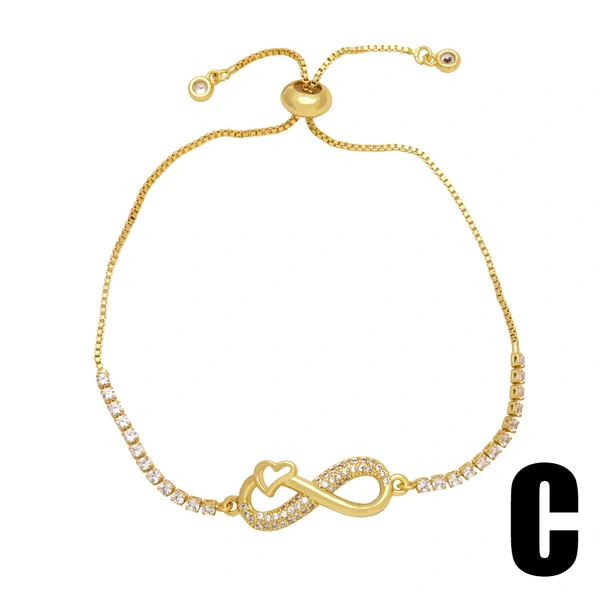 Hot selling love inlaid zircon bracelet female personality versatile gold-plated boy and girl jewelry brc98