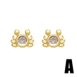 Hot selling zircon heart crab flower fish bone small earrings cute small diamond ear bone studs ert24