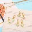 European and American personality earrings devil eye earrings colored zircon oil drop eye earrings ear buckle era200