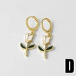 Jewelry Europe and the United States hot selling copper plated 18k gold rose flower pendant earrings erz09 earrings