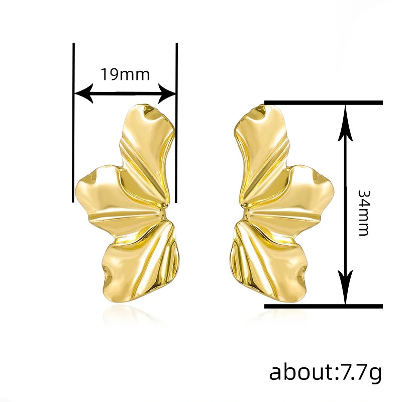 European and American retro exaggerated earrings atmospheric irregular petals flower multi-earrings fashionable evening dress earrings