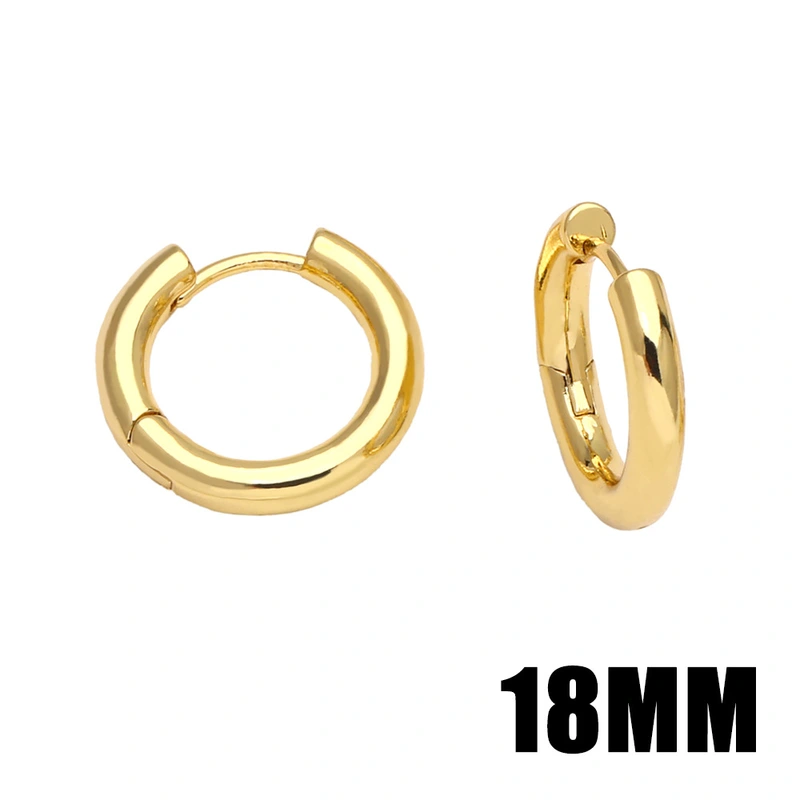 New style earrings simple geometric circle ear buckle copper plated 18K gold European and American style earrings female era085