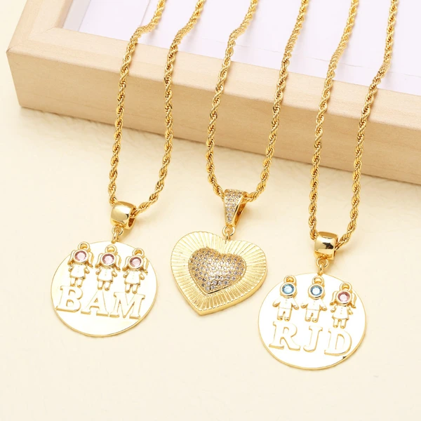 AS jewelry European and American fashion boy and girl love pendant necklace gold-plated zircon sweater chain nkb158