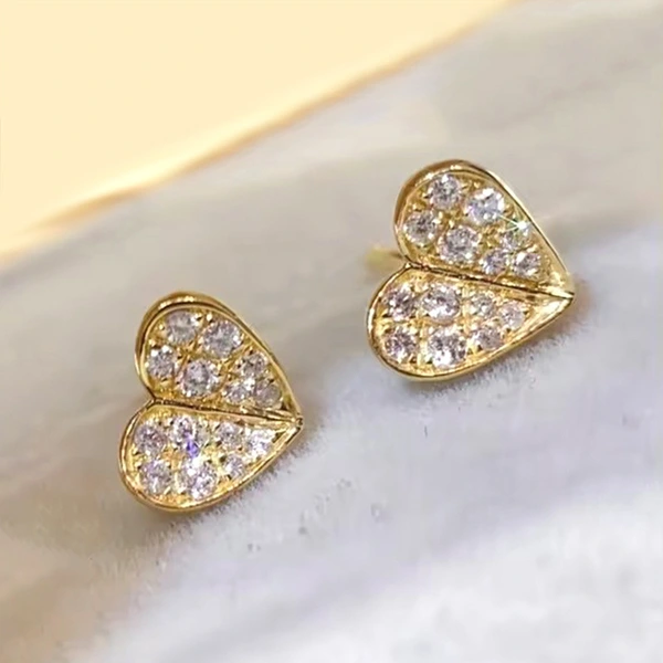   New daily commuting earrings heart-shaped love simple jewelry lady elegant style earrings
