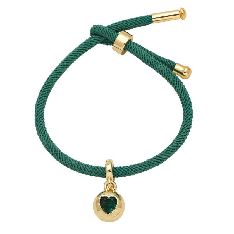 AS jewelry love pendant bracelet female copper plated real gold inlaid zircon bracelet hand jewelry bre42