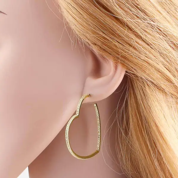 AS jewelry European and American new copper plated 18k gold love heart-shaped hollow zircon earrings earrings erz90