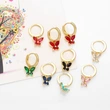 New European and American style simple zircon butterfly earrings women's light luxury niche temperament all-match flower earrings eru36