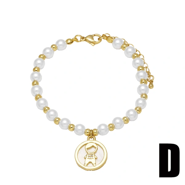 Clearance jewelry Europe and the United States hot selling pearl bracelet gold-plated full zircon boy girl love bracelet brb88