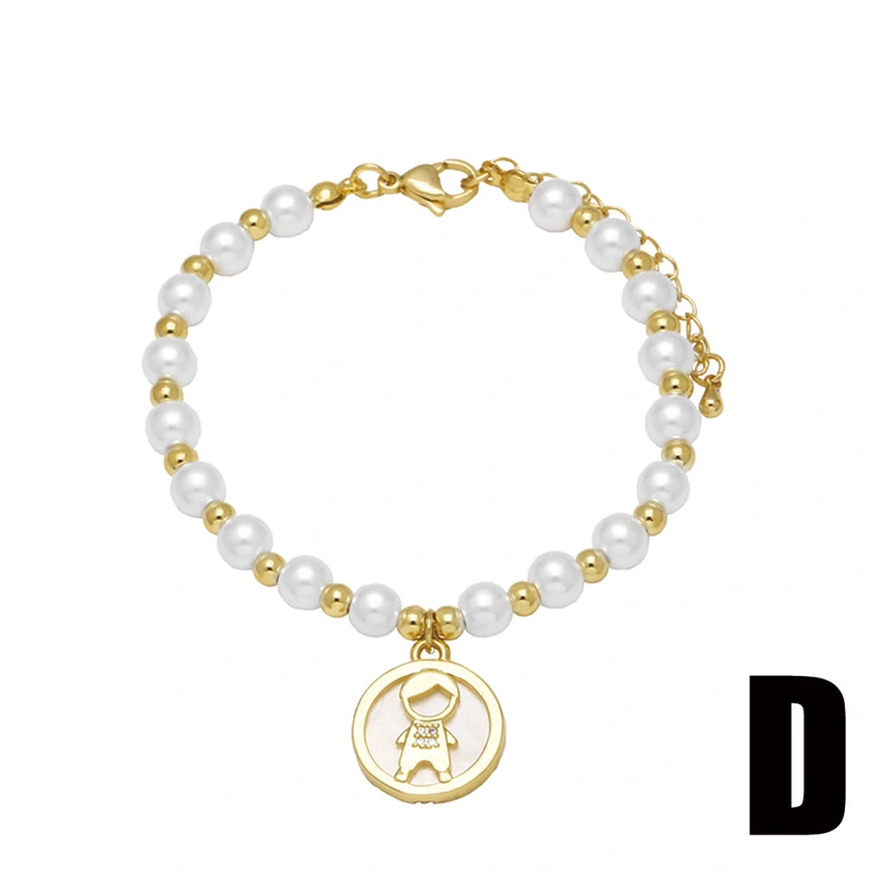 Clearance jewelry Europe and the United States hot selling pearl bracelet gold-plated full zircon boy girl love bracelet brb88