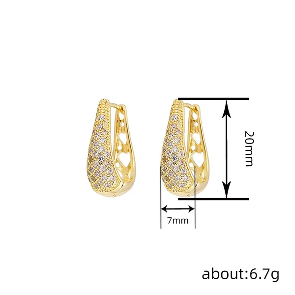 Temperament versatile U-shaped earrings for women, exquisite and small, elegant jewelry, hot-selling popular online celebrity style jewelry