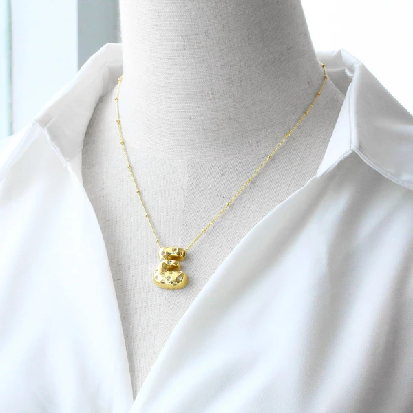 AS jewelry new fat 26 English letters pendant necklace gold-plated zircon clavicle chain nkq97