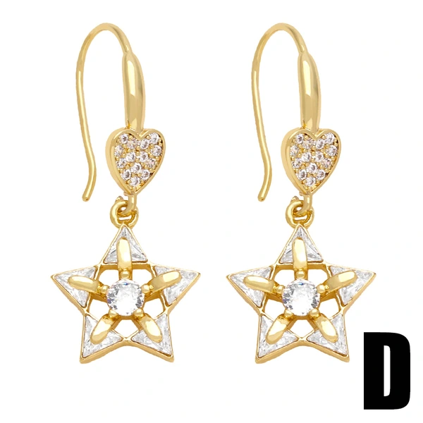 Sweet girl love ear hook European and American simple cute butterfly bear earrings European and American temperament ear jewelry ers16