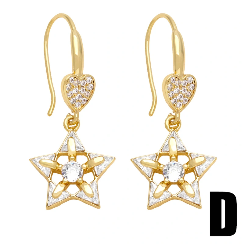 Sweet girl love ear hook European and American simple cute butterfly bear earrings European and American temperament ear jewelry ers16