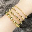 Popular all-match adjustable pull-out round bead bracelet copper 18K gold beaded bracelet bra70