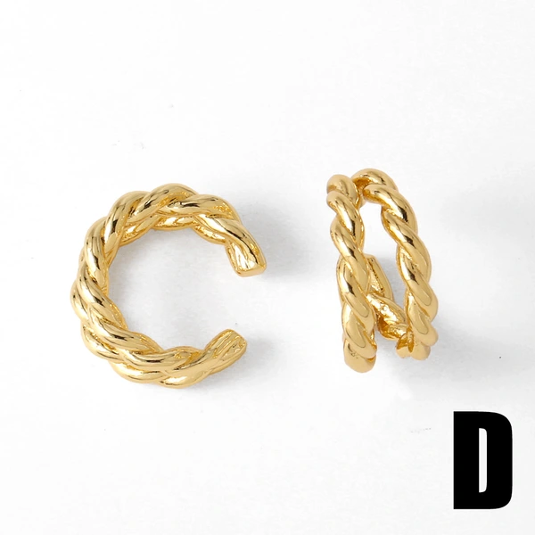 AS jewelry shopee hot selling C-shaped ear bone clip female high-grade copper gold-plated earrings erq06