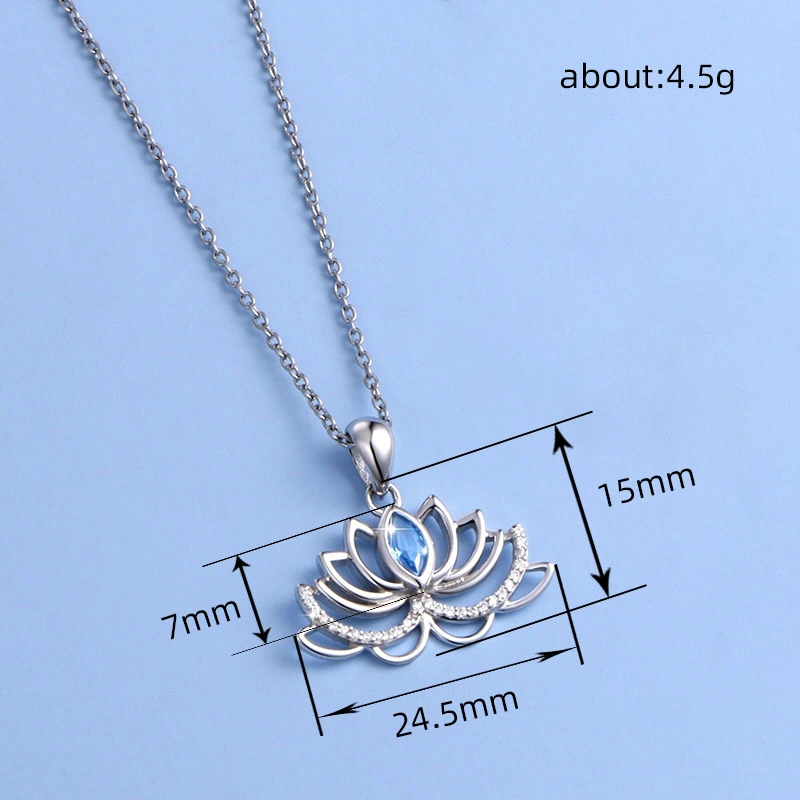 European and American elegant high-end lotus necklace fashion high-end luxury necklace European and Korean hollow necklace