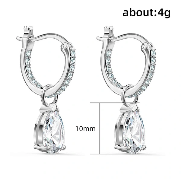 Hot selling star style simple, elegant and smart teardrop-shaped zircon earrings, detachable earrings for women