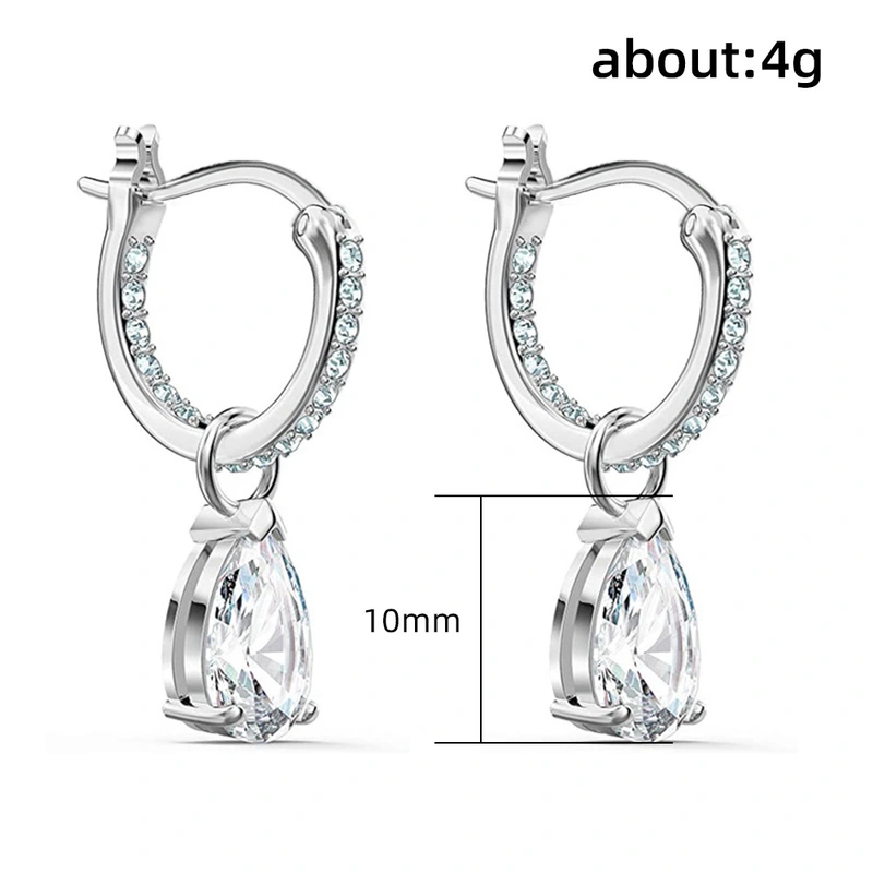 Hot selling star style simple, elegant and smart teardrop-shaped zircon earrings, detachable earrings for women