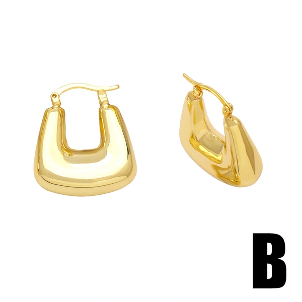 Clearance hot sale geometric gold-plated earrings female simple retro high-end glossy earrings earrings ery22