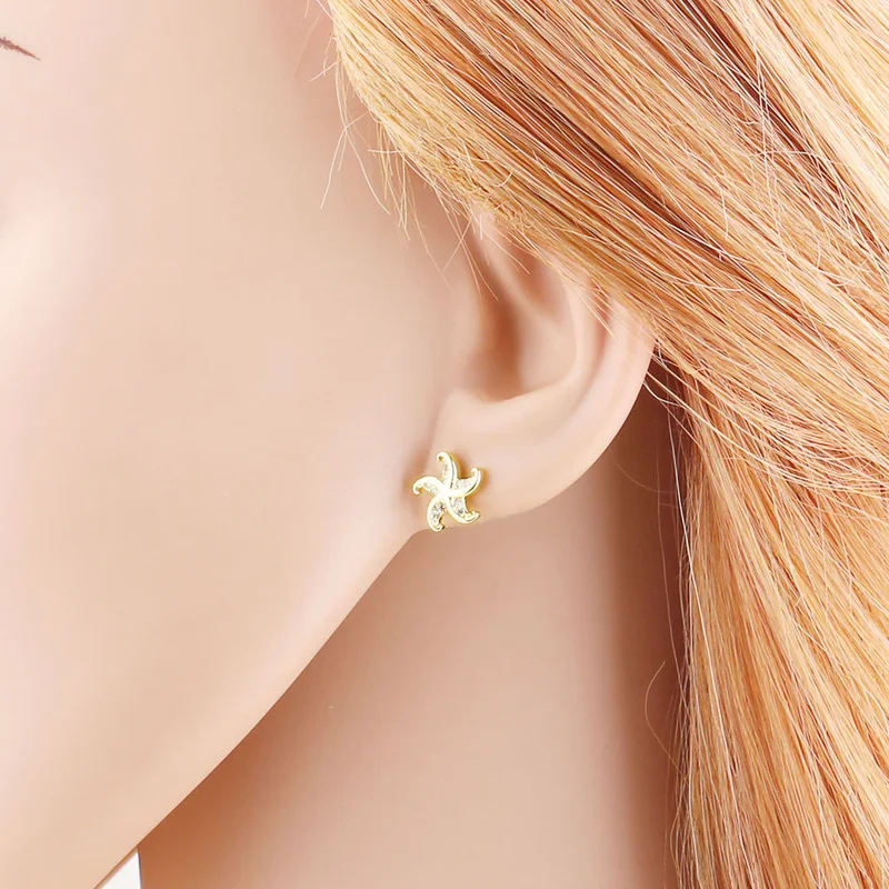 AS jewelry Europe and the United States hot selling ocean style 18k gold whale starfish earrings earrings erz57 earrings