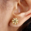   Sweet little daisy earrings for women, flower and floral pastoral accessories, forest-style daily matching earrings