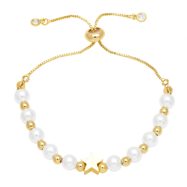 Fashion imitation pearl bracelet niche light luxury retro star moon love pearl bracelet wholesale brb29