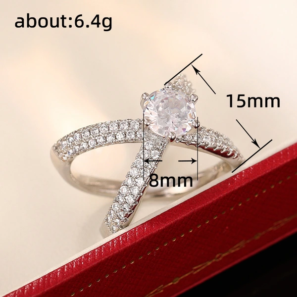 Light luxury niche design new ring women's fashionable personality cross ring hot selling ring