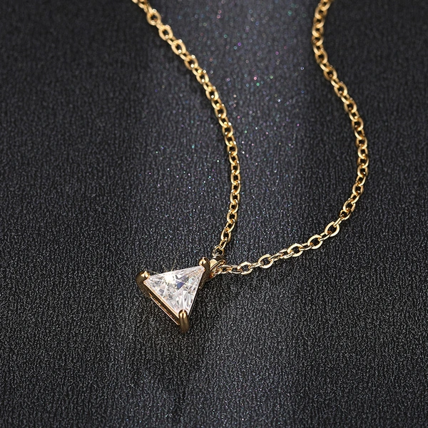  Xiaohongshu live broadcast style necklace women's simple triangle geometry daily accessories fashionable necklace