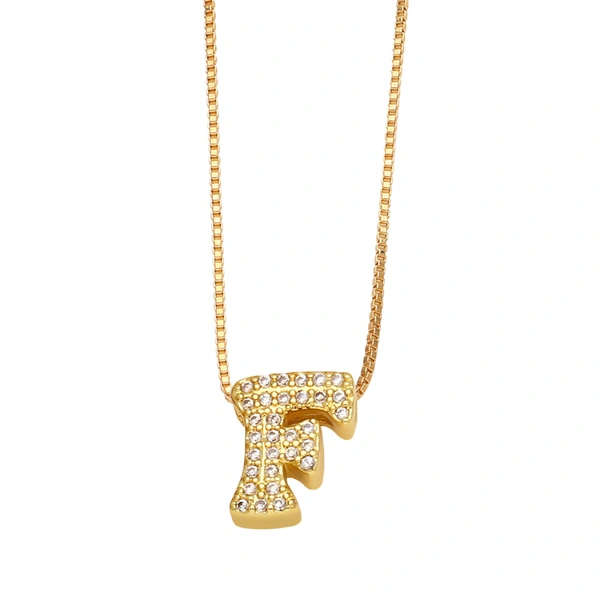 AS jewelry new arrival 26 English letters necklace gold-plated zircon inlaid hip-hop clavicle chain nkw61