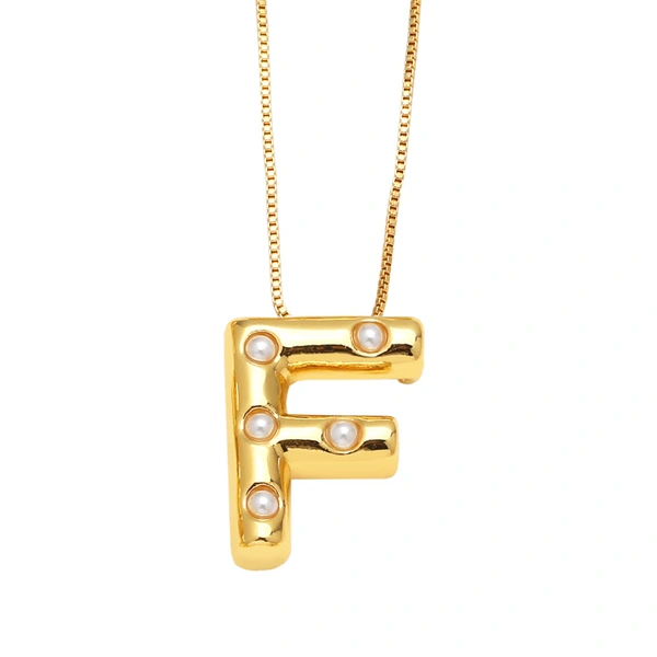 AS jewelry European and American 26 English letters pendant necklace female pearl gold-plated clavicle chain nka058