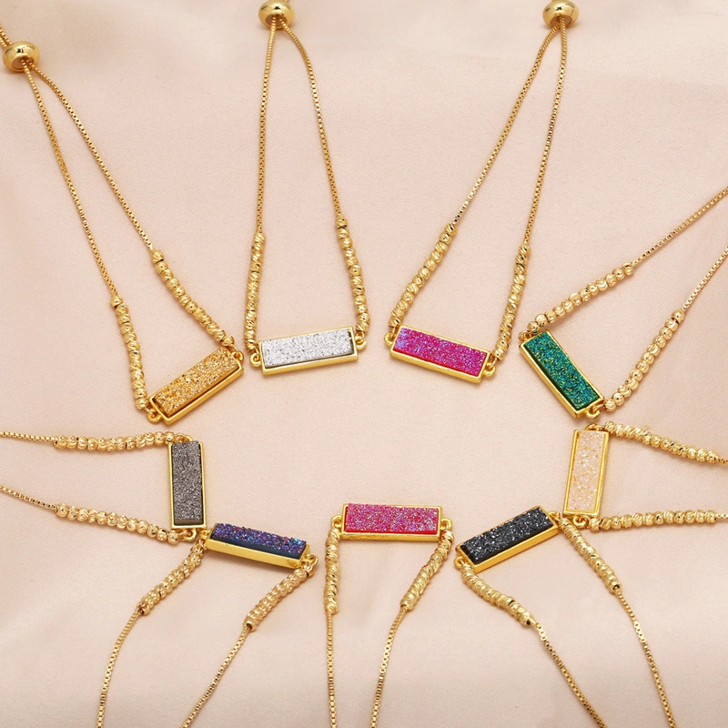 Jewelry colorful long bracelet European and American simple copper plated 18k gold bracelet hand jewelry wholesale brd23