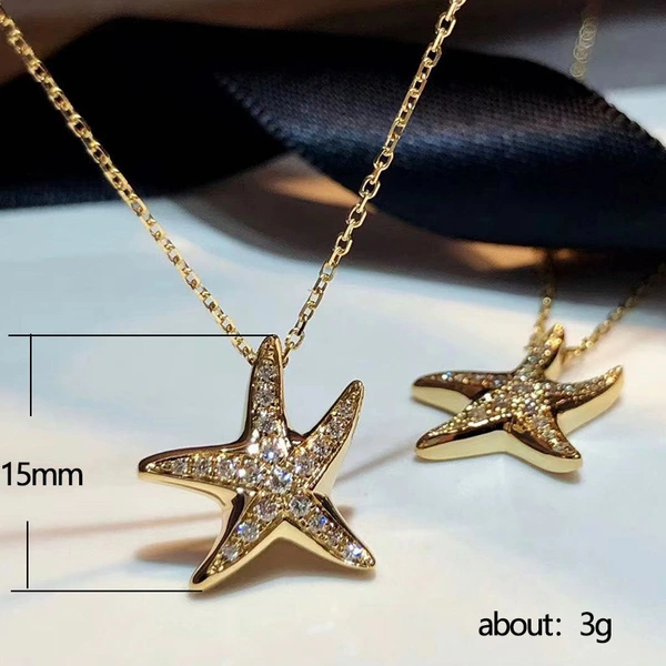 Creative simple starfish elegant women's necklace European and American trend personality fashion lady style temperament necklace