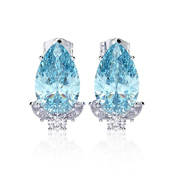 Summer new pear-shaped teardrop earrings temperament Korean all-match net red small earrings exquisite zircon earrings