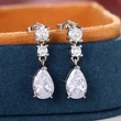 Small fresh classic teardrop earrings light luxury micro-inlaid pear-shaped zircon bridal banquet temperament earrings for women