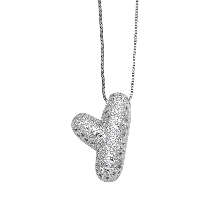 European and American hot-selling 26 English letters pendant necklace copper plated real gold inlaid with zircon clavicle chain nkq71