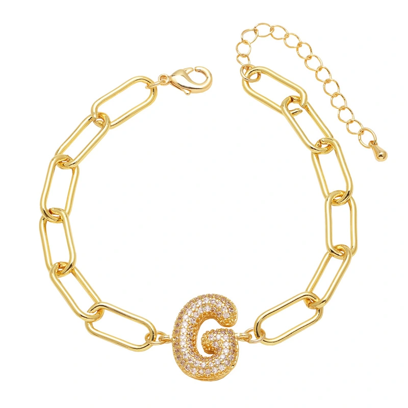 AS jewelry European and American hot-selling copper plated 18k gold zircon 26 English letters love bracelet jewelry brh51