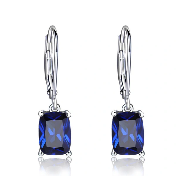 New blue imitation topaz drop earrings for women simple zircon earrings European and American jewelry wholesale
