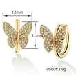  Micro-inlaid zircon butterfly earrings for women, fashionable and elegant, classic and popular jewelry