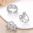 Clearance AS jewelry round irregular open ring female gold-plated zircon ring rih22