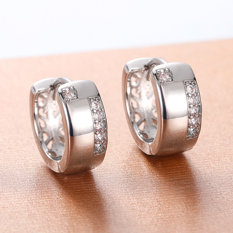 Korean fashion OL earrings simple U-shaped zircon ladies earrings source manufacturers wholesale