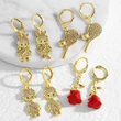 AS jewelry European and American hot selling copper plated 18k gold boys and girls racket earrings earrings era377 earrings