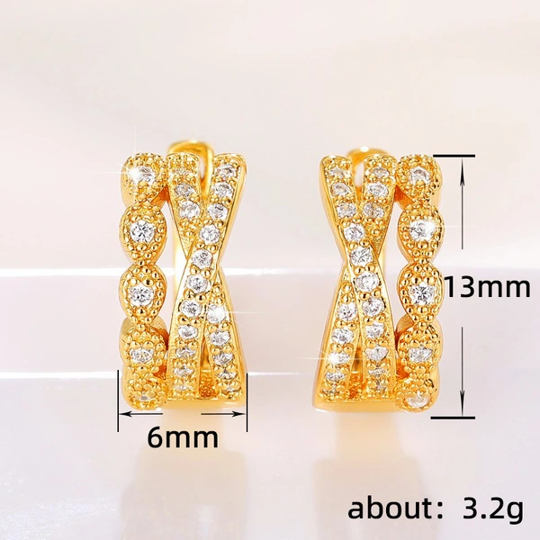 European and American style circle fashion cross earrings small mini cool style ear clips Korean style design earrings