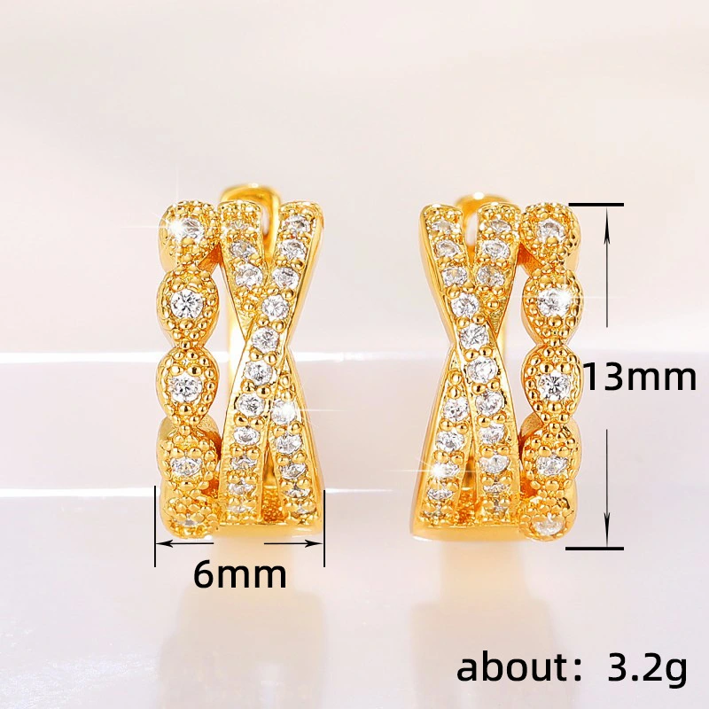 European and American style circle fashion cross earrings small mini cool style ear clips Korean style design earrings
