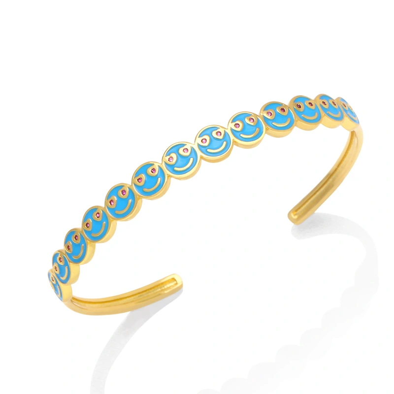 Clearance color oil drop smiley face bracelet personality niche design Internet celebrity student girlfriend bracelet brg26