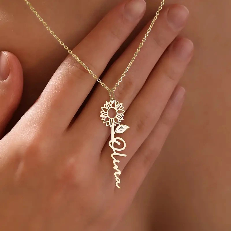  Direct selling Korean style forest flower necklace for women with letter pendant necklace design jewelry