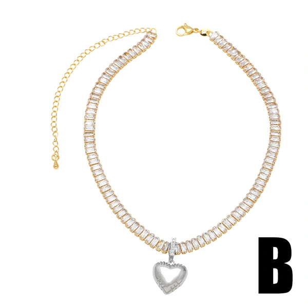 European and American fashion simple love necklace niche design high-end gold-plated five-pointed star pendant necklace nkq53