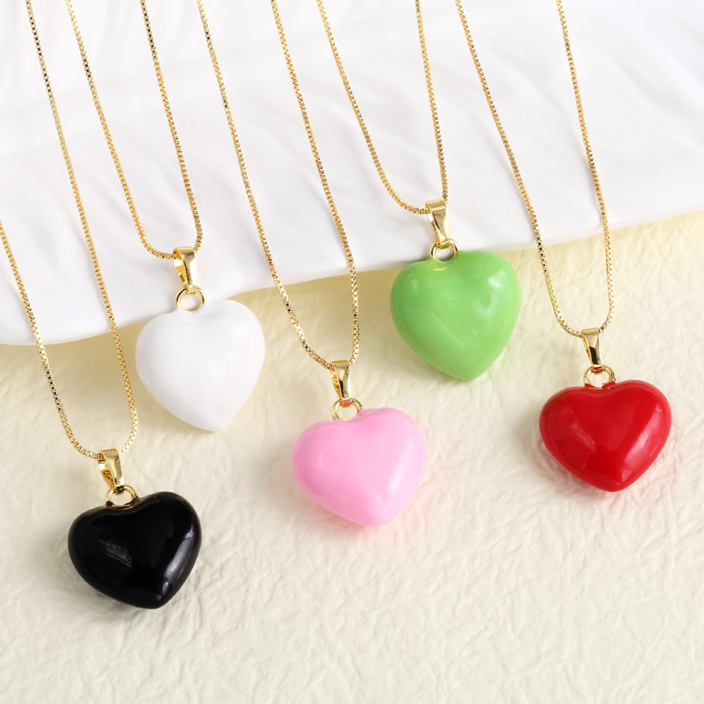 AS jewelry new gold-plated love heart oil drop pendant necklace clavicle chain nkb111 necklace