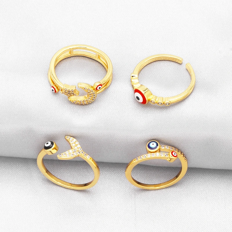 Clearance Europe and the United States hot selling simple devil eye ring bracelet star moon open ring rim05