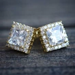 New wholesale classic versatile women's square earrings fashionable exquisite zircon earring accessories