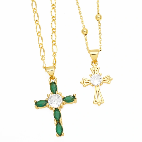 Clearance jewelry European and American temperament cross necklace light luxury simple versatile clavicle chain nky99